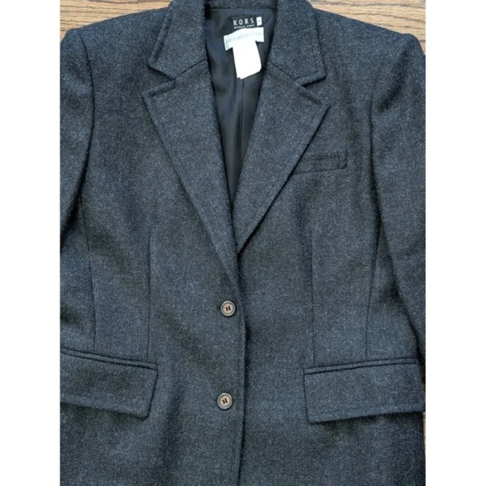 KORS Michael Kors Bergdorf Goodman Gray Wool Blazer Sz 8 Made‎ In Italy Luxury